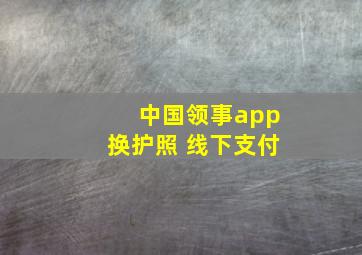 中国领事app换护照 线下支付